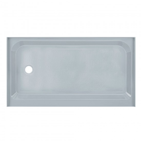 Voltaire 60 x 36 Single-Threshold, Left-Hand Drain, Shower Base in Grey