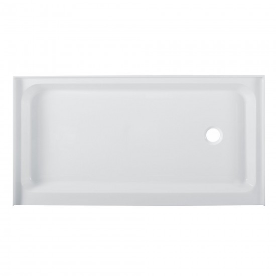 Voltaire 60 x 32 Acrylic White, Single-Threshold, Right-Hand Drain, Shower Base