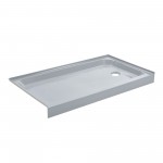 Voltaire 60 x 32 Single-Threshold, Right-Hand Drain, Shower Base in Grey