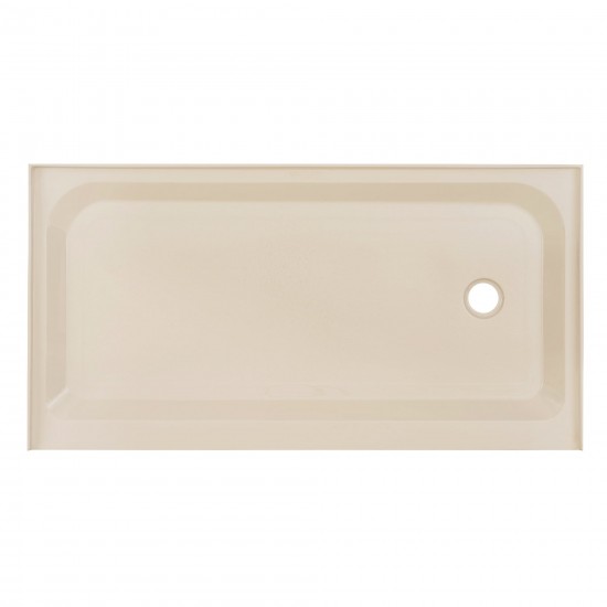 Voltaire 60 x 32 Single-Threshold, Right-Hand Drain, Shower Base in Biscuit