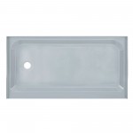 Voltaire 60 x 32 Single-Threshold, Left-Hand Drain, Shower Base in Grey
