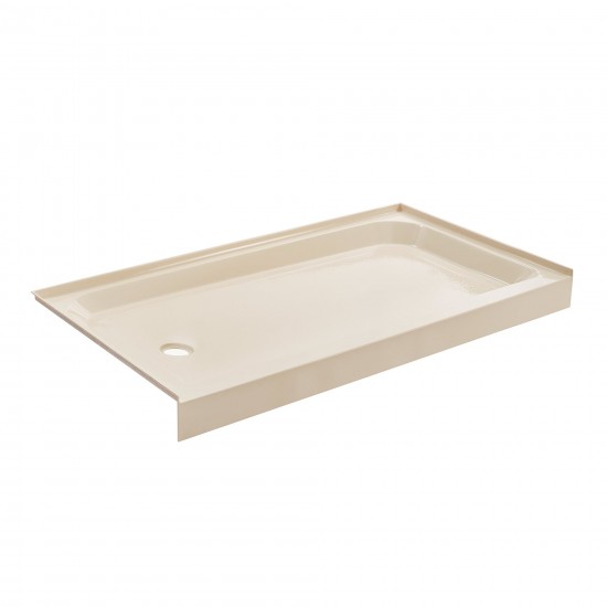 Voltaire 60 x 32 Single-Threshold, Left-Hand Drain, Shower Base in Biscuit