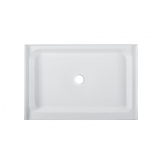 Voltaire 48 x 32 Acrylic White, Single-Threshold, Center Drain, Shower Base