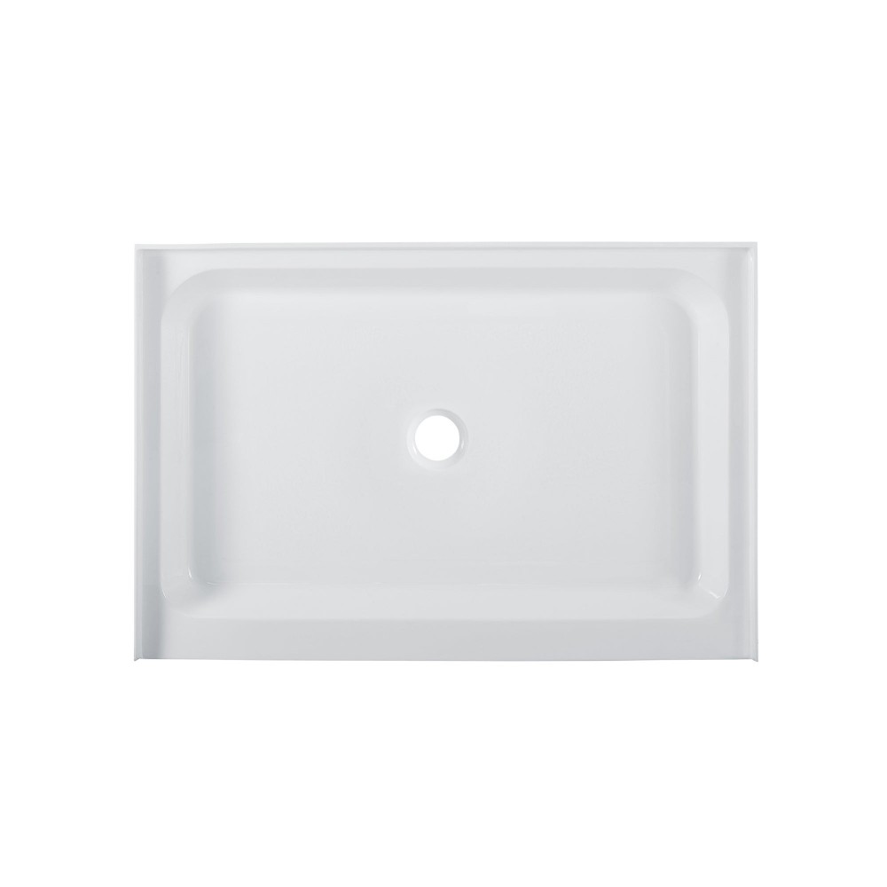 Voltaire 48 x 32 Acrylic White, Single-Threshold, Center Drain, Shower Base