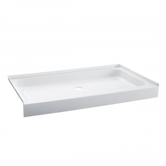 Voltaire 48 x 32 Acrylic White, Single-Threshold, Center Drain, Shower Base