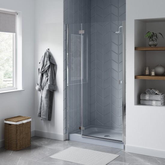 Voltaire 48 x 32 Single-Threshold, Center Drain, Shower Base in Grey