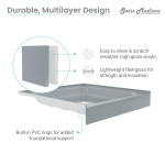 Voltaire 48 x 32 Single-Threshold, Center Drain, Shower Base in Grey