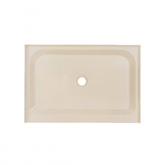 Voltaire 48 x 32 Single-Threshold, Center Drain, Shower Base in Biscuit