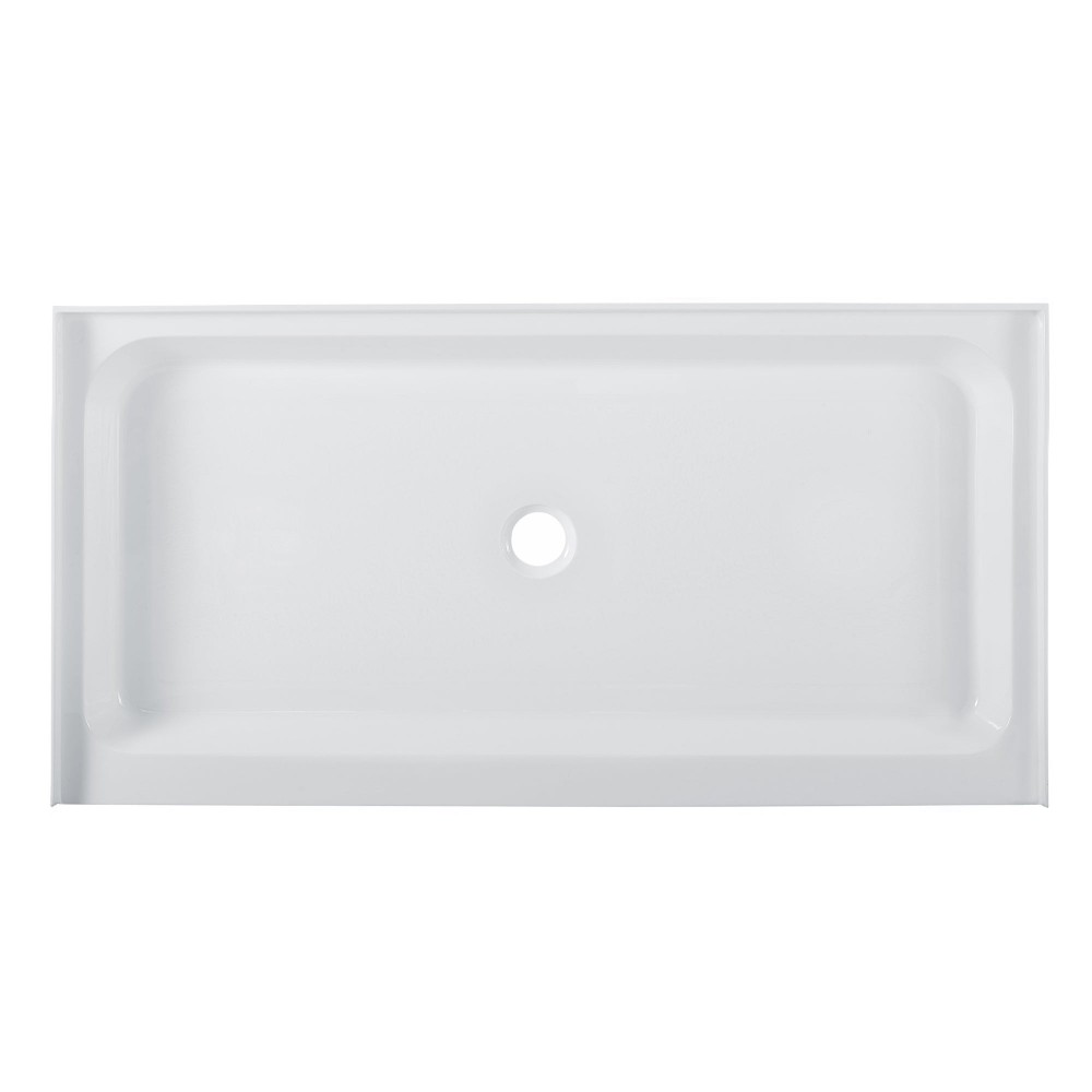 Voltaire 60 x 30 Acrylic White, Single-Threshold, Center Drain, Shower Base