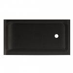 Voltaire 60 x 36 Acrylic Black, Single-Threshold, Right Drain, Shower Base