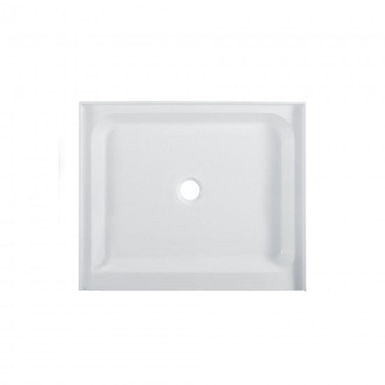 Voltaire 42 x 36 Acrylic White, Single-Threshold, Center Drain, Shower Base