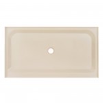 Voltaire 60 x 36 Single-Threshold, Center Drain, Shower Base in Biscuit