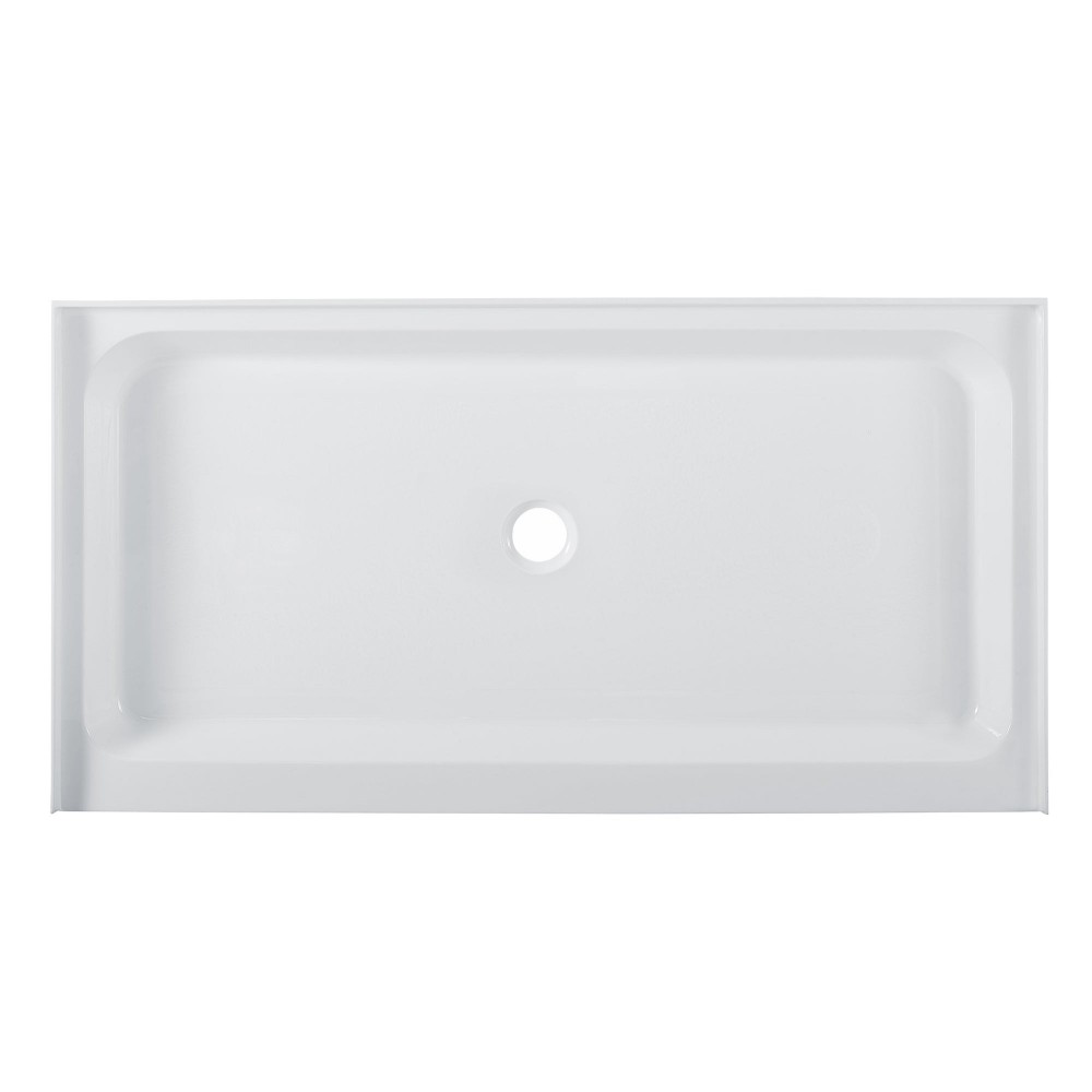 Voltaire 60 x 32 Acrylic White, Single-Threshold, Center Drain, Shower Base