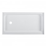 Voltaire 60 x 34 Acrylic White, Single-Threshold, Left Side Drain, Shower Base