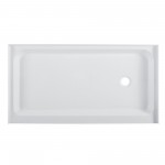 Voltaire 60 x 34 Acrylic White, Single-Threshold, Right Side Drain, Shower Base