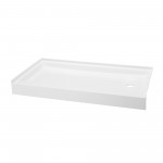 Voltaire 60 x 34 Acrylic White, Single-Threshold, Right Side Drain, Shower Base