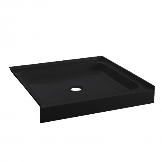 Voltaire 36 x 36 Acrylic Black, Single-Threshold, Center Drain, Shower Base