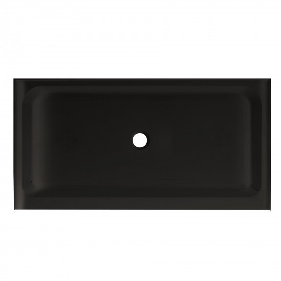 Voltaire 60 x 32 Acrylic Black, Single-Threshold, Center Drain, Shower Base
