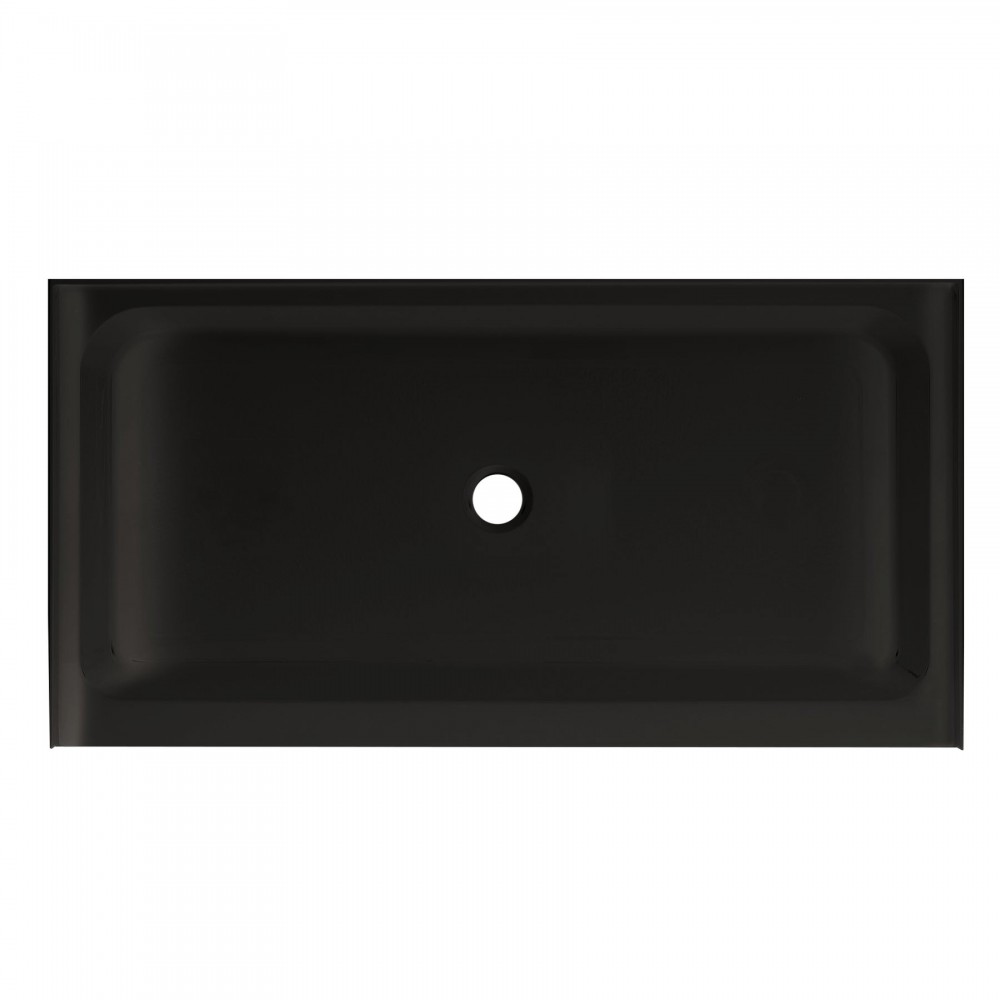 Voltaire 60 x 32 Acrylic Black, Single-Threshold, Center Drain, Shower Base