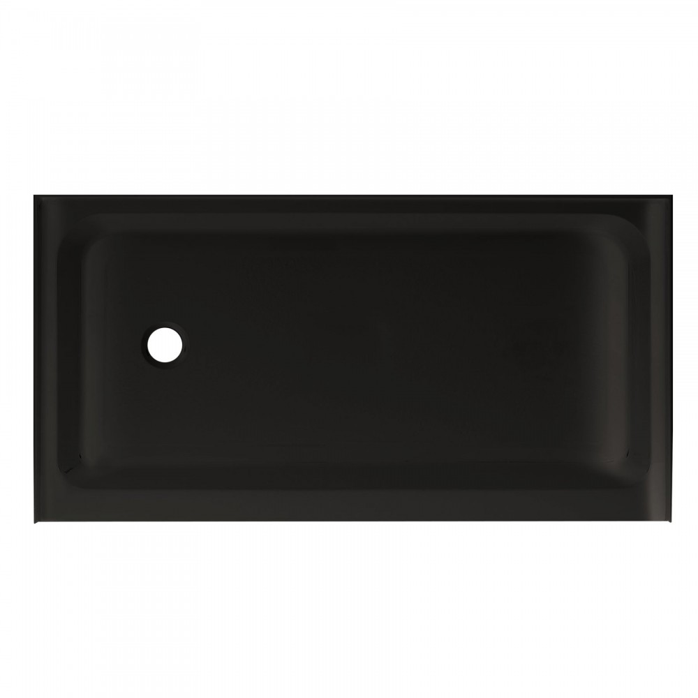 Voltaire 60 x 32 Acrylic Black, Single-Threshold, Left-Hand Drain, Shower Base