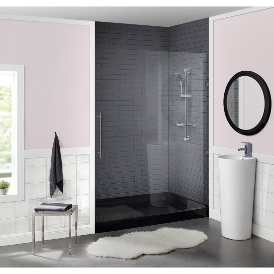 Voltaire 60 x 32 Acrylic Black, Single-Threshold, Left-Hand Drain, Shower Base