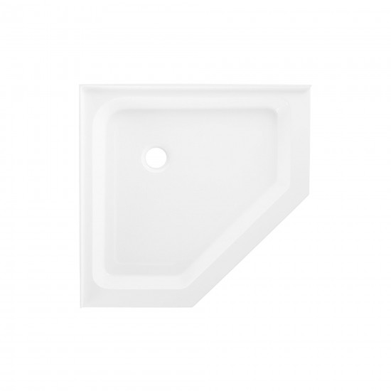 Voltaire 42 x 42 White, Single-Threshold, Center Drain, Neo-angle Shower Base
