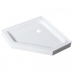 Voltaire 42 x 42 White, Single-Threshold, Center Drain, Neo-angle Shower Base