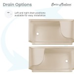 Aquatique 60x32 Single Threshold Shower Base, RH Drain, Left Hand Seat, Biscuit