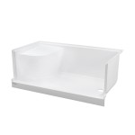 Aquatique 60x32 Single Threshold Shower Base, RH Drain, Left Hand Seat in White