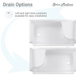 Aquatique 60x32 Single Threshold Shower Base, RH Drain, Left Hand Seat in White