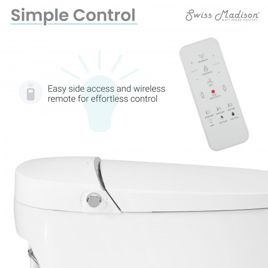 Intelligent Tankless Elongated Toilet and Bidet, Touchless Dual Flush 1.1/1.6gpf