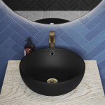 Swiss Madison Sublime 17” Round Vessel Sink in Matte Black