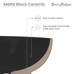 Swiss Madison Sublime 17” Round Vessel Sink in Matte Black