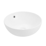 Swiss Madison Sublime 17” Round Vessel Sink in Matte White