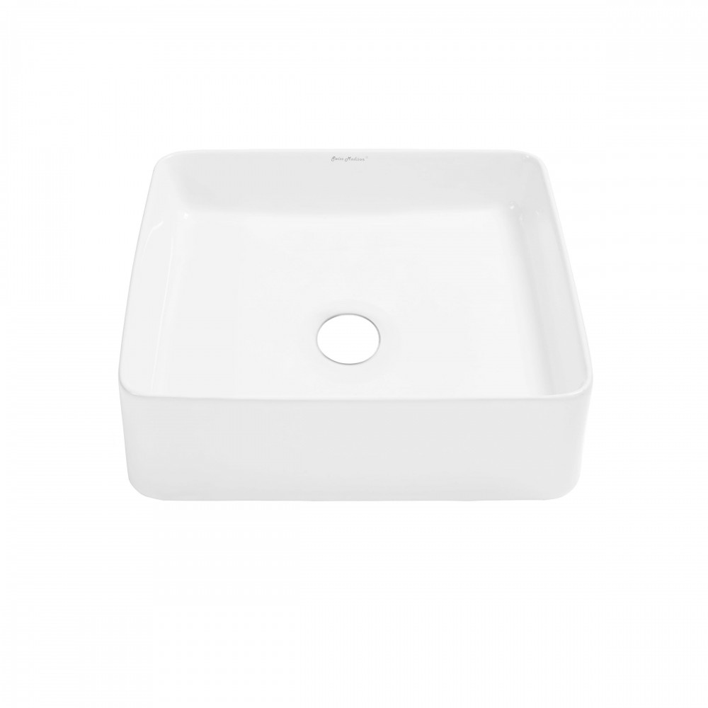 Swiss Madison Concorde 15 Square Ceramic Vessel Sink