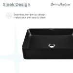 Concorde Rectangle Ceramic Vessel Sink, Matte Black