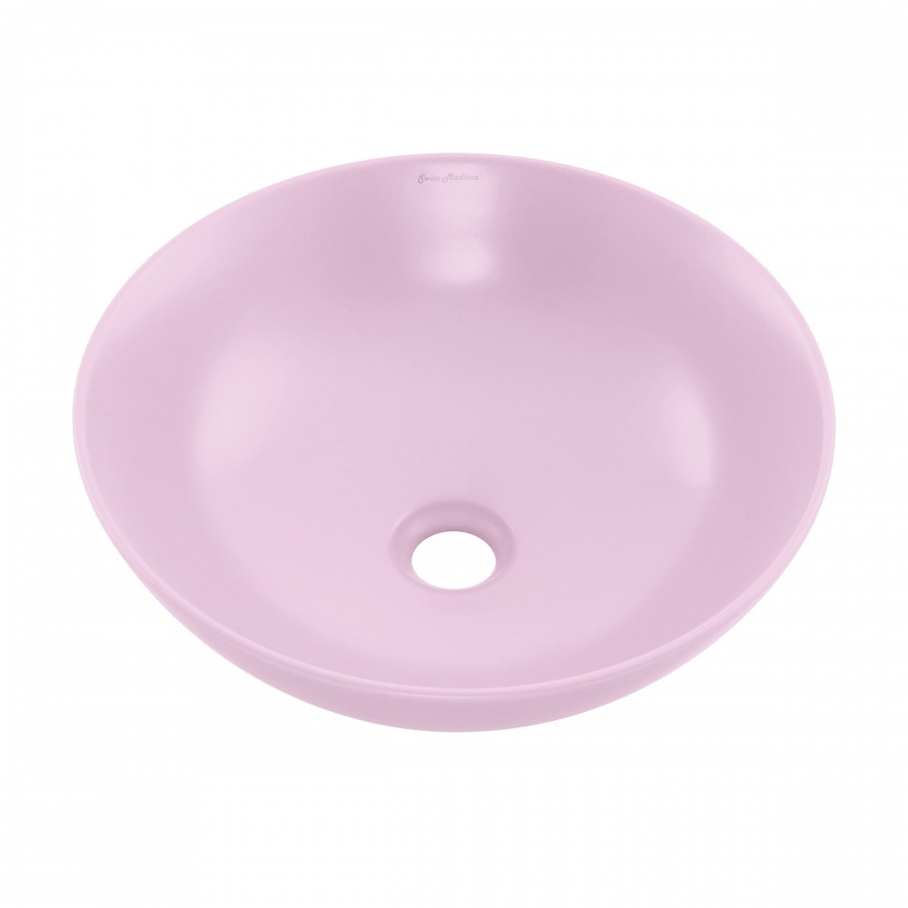 Swiss Madison Classe 16 Color Ceramic Sink in Matte Pink