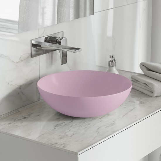 Swiss Madison Classe 16 Color Ceramic Sink in Matte Pink