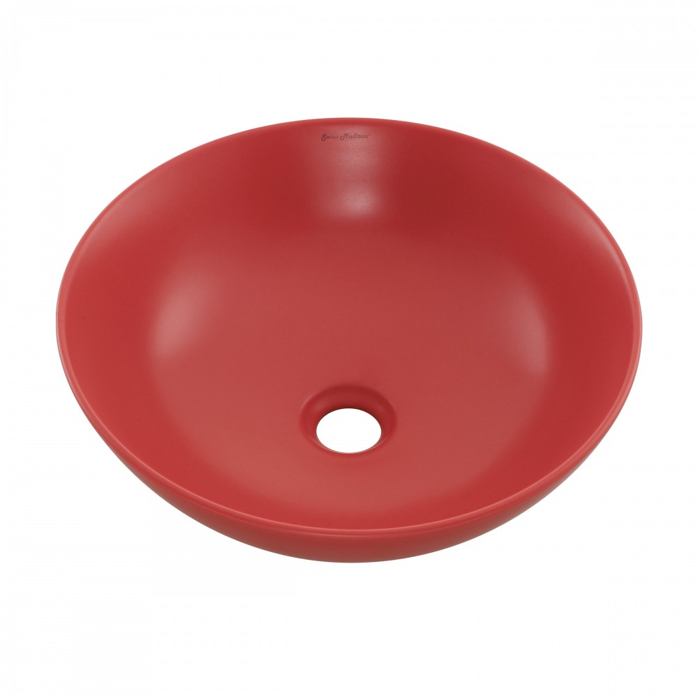 Swiss Madison Classe 16 Ceramic Sink in Matte Red