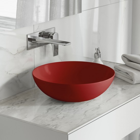 Swiss Madison Classe 16 Ceramic Sink in Matte Red