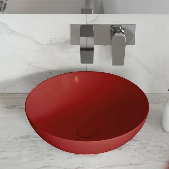 Swiss Madison Classe 16 Ceramic Sink in Matte Red