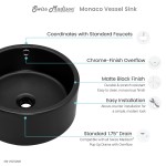 Swiss Madison Monaco 16.5” Round Vessel Sink in Matte Black