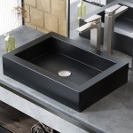 Voltaire Ceramic Rectangle Vessel Sink, Matte Black