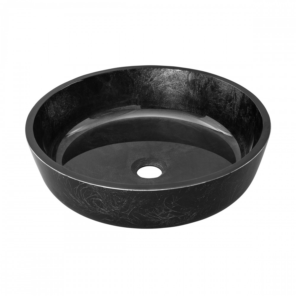 Swiss Madison Avallon 16.5 " Round Glass Vessel Sink, Black