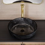 Swiss Madison Avallon 16.5 " Round Glass Vessel Sink, Black