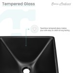 Swiss Madison Claire 15.5" Glass Vessel Sink, Black