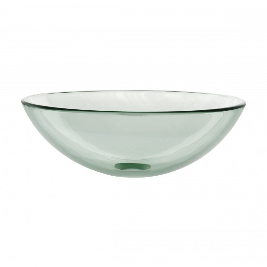 Swiss Madison Cascade 16.5 Glass Vessel Sink with Faucet, Clear