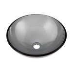 Cascade 16.5 Color Glass Vessel Sink with Faucet, Black