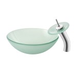 Cascade 16.5 Color Glass Vessel Sink with Faucet, Frost