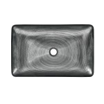 Cascade Rectangular Glass Vessel Sink with Faucet, Smoky Grey